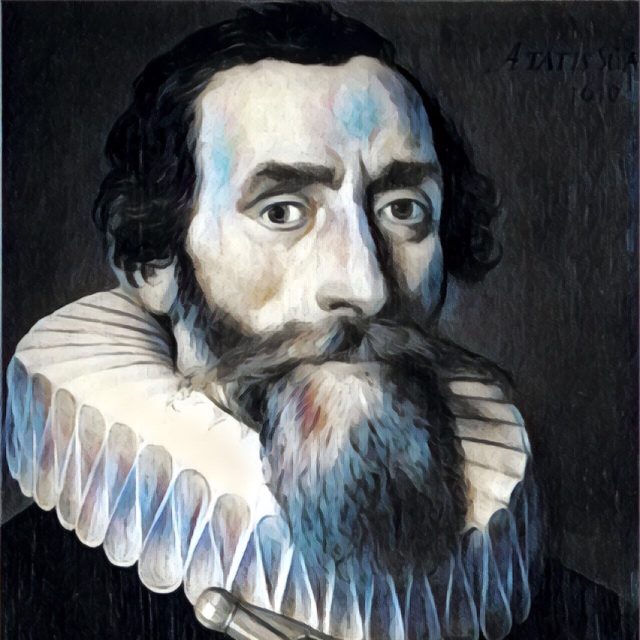 Imagem adaptada de um retrato de Johannes Kepler