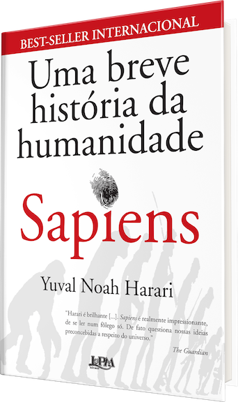 Capa do livro "Sapiens", de Yuval Noah Harari